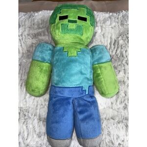 Minecraft Steve Creeper‎ Zombie Soft Plush  13" Jinx Mojang Green 2013. (4543)